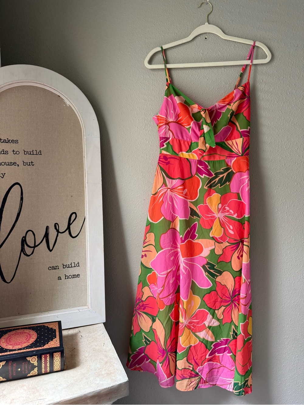 Flying Tomato Pink, Green & Orange Floral Sundress
